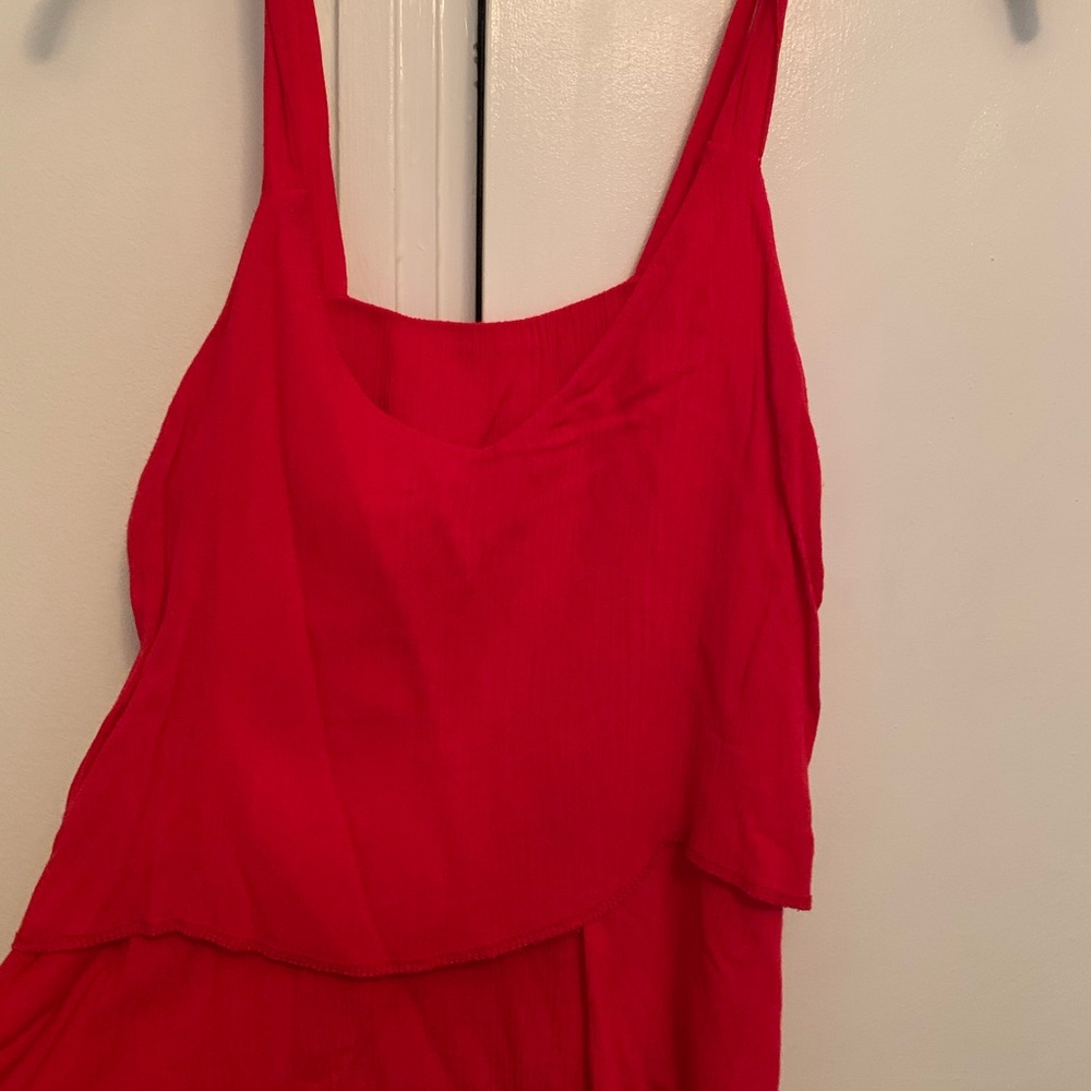 Red blousy top